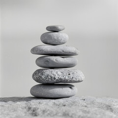Fototapeta na wymiar Zen Stone Stack for Balance and Harmony