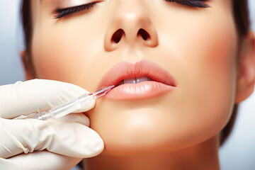 Injections of the lips. Correction form the upper