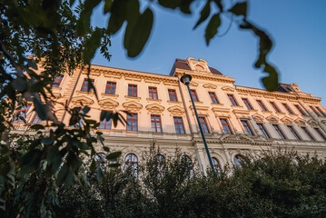 Fototapeta premium Building of District Court in Pilsen city in Czech Republic