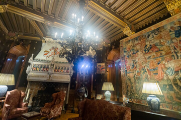 Fototapeta premium Haar, Netherlands - August 09, 2022: Luxury interior of Castle de Haar. Netherlands