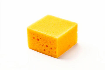 Yellow Sponge on White Background