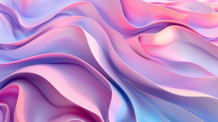3D render, abstract background with colorful waves and curves in pink, purple and blue colors, wallpaper for mobile phone