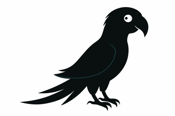 Parrot silhouette  on white background