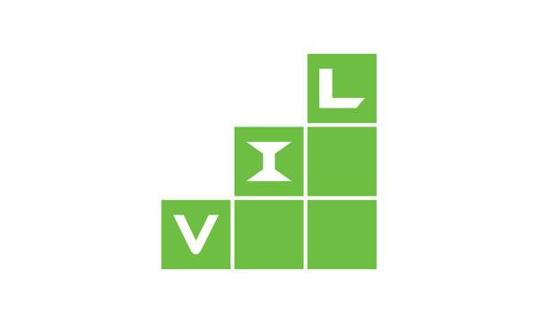 VIL initial letter financial logo design vector template. economics, growth, meter, range, profit, loan, graph, finance, benefits, economic, increase, arrow up, grade, grew up, topper, company, scale