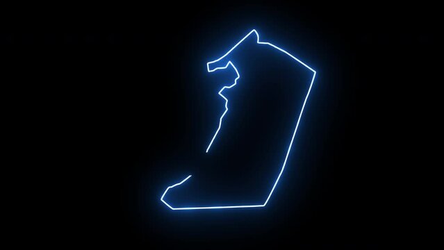 Hail map in saudi arabia with glowing neon effect