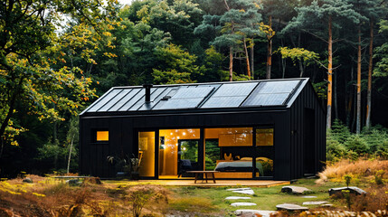 Autonomous house in the nature, modern home