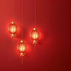 Festive Chinese Elegance on Red Background

