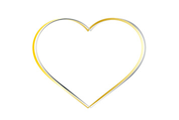  金と銀とのハートクロスフレーム 