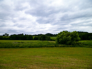 Obraz premium Fields and meadows of Wiezyca. Kashubia Region. Poland
