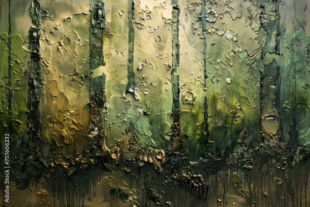 Aufkleber modern abstract interpretation of a forest with textured layers and organic forms