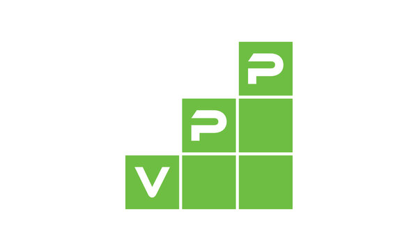VPP initial letter financial logo design vector template. economics, growth, meter, range, profit, loan, graph, finance, benefits, economic, increase, arrow up, grade, grew up, topper, company, scale