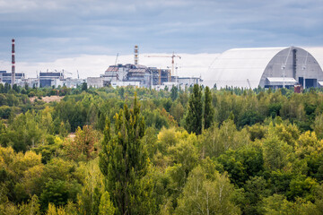 New Safe Confinement of Chernobyl Nuclear Power Plant in Ukraine - obrazy, fototapety, plakaty