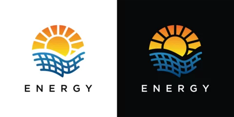 Poster Solar Energy Logo Design Template. solar energy logo icon © sang