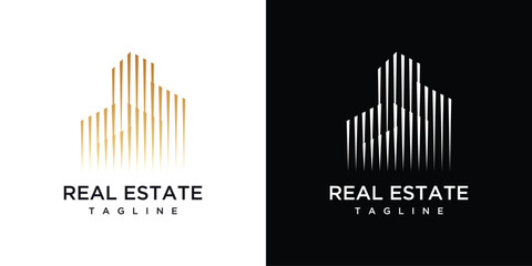 Building logo design inspiration .Real estate building logo design tamplate.	