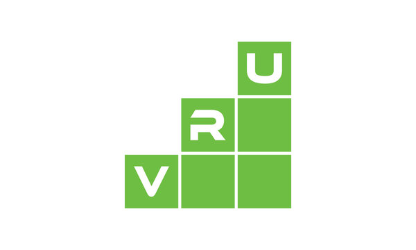 VRU initial letter financial logo design vector template. economics, growth, meter, range, profit, loan, graph, finance, benefits, economic, increase, arrow up, grade, grew up, topper, company, scale