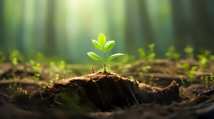 a naturally growing sapling