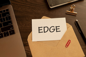 There is word card with the word EDGE. It is as an eye-catching image.