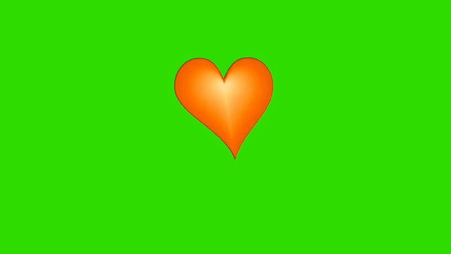 Heart 2D animation Green screen video