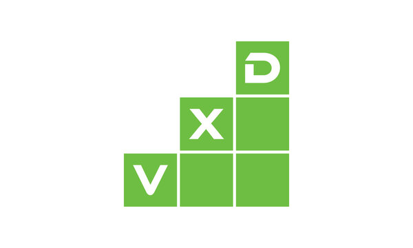 VXD initial letter financial logo design vector template. economics, growth, meter, range, profit, loan, graph, finance, benefits, economic, increase, arrow up, grade, grew up, topper, company, scale