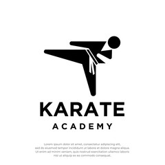 Karate muay thai taekwondo martial art logo design vector illustration