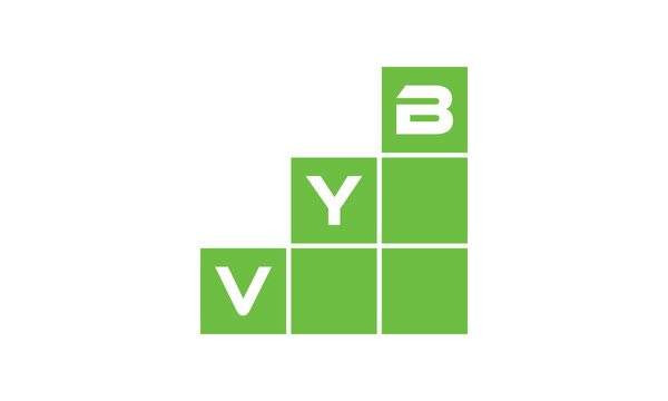 VYB initial letter financial logo design vector template. economics, growth, meter, range, profit, loan, graph, finance, benefits, economic, increase, arrow up, grade, grew up, topper, company, scale