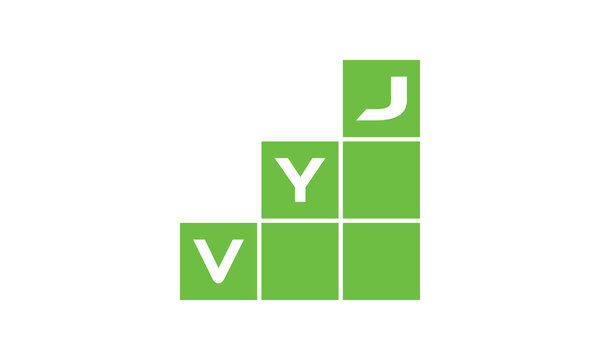 VYJ initial letter financial logo design vector template. economics, growth, meter, range, profit, loan, graph, finance, benefits, economic, increase, arrow up, grade, grew up, topper, company, scale