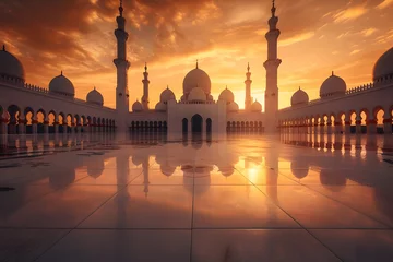 Fotobehang Golden Light at Mosque © Li