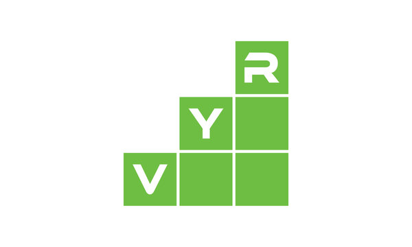 VYR initial letter financial logo design vector template. economics, growth, meter, range, profit, loan, graph, finance, benefits, economic, increase, arrow up, grade, grew up, topper, company, scale