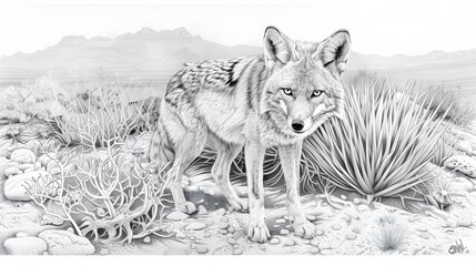 Desert Wildlife in black and white