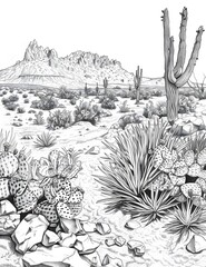 Desert Wildlife in black and white