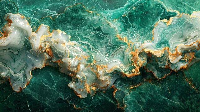 Seamless pattern background of a green marble texture backdrop