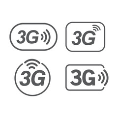 3g signal icon design, isolated on white background, vector illustration