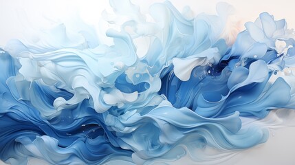 Artistic Rendering of Ocean Waves with Vivid Blue Swirls and Motion