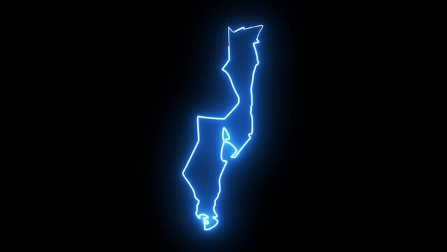 map of Al Khobar in saudi arabia with glowing neon effect