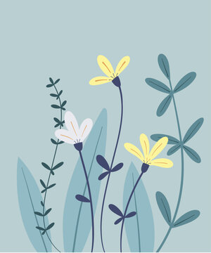 Hand Drawn Spring Flowers Vector Collection 