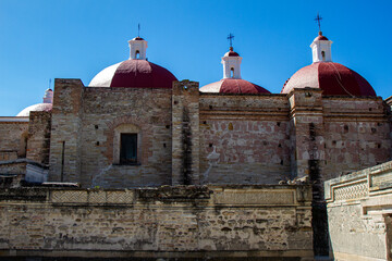 Catolic Temple of San Pablo Villa de Mitla. Old church in Oaxaca, Mexico. 
