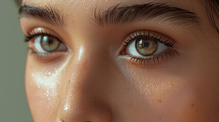 Fototapeta premium maquete de promoção estética para corrigir olhos com olheiras