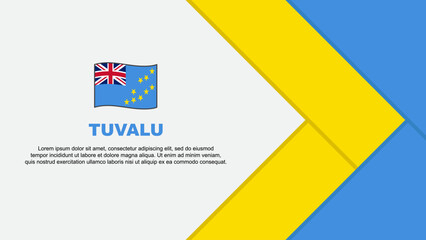 Tuvalu Flag Abstract Background Design Template. Tuvalu Independence Day Banner Cartoon Vector Illustration. Tuvalu Cartoon
