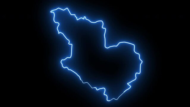 map of Medina in saudi arabia with glowing neon effect