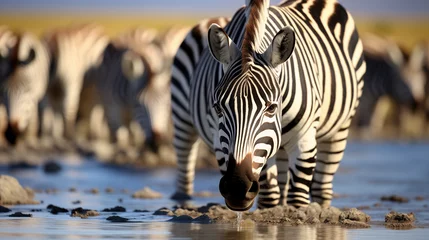 Foto op Canvas zebra in the water © qaiser