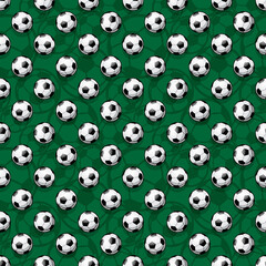 Soccer Balls Football Seamless Pattern