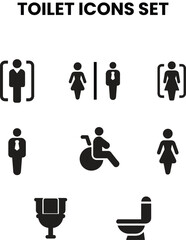 toilet sign icon set