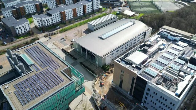 Aerial View of Central Hatfield Central City of England UK