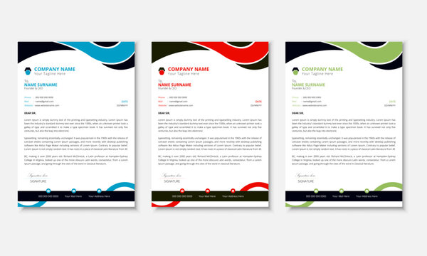 Modern Clean and professional corporate letterhead template design for your project, vector design. Business letterhead document with company logo & icon. 