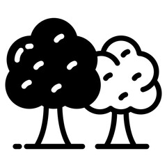 Trees icon. Naturally beautiful symbol. Tree vector art illustration isolated on white background.