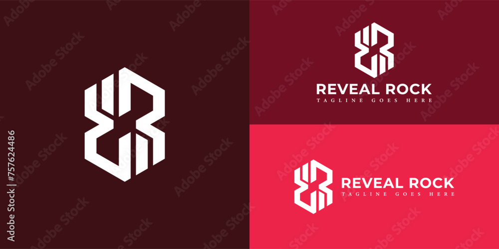 Aufkleber abstract modern initial r or rr logo in white color isolated in multiple background colors. abstract