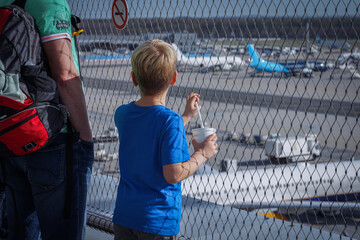 Young boy at the airport