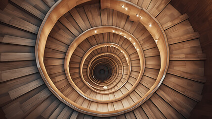 Top down view of spiral staircase