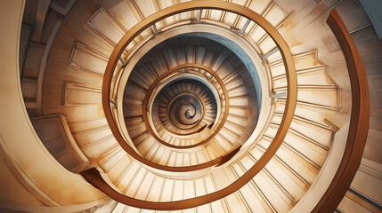 Top down view of spiral staircase