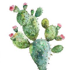 Watercolor Succulent Cactus - 757628207